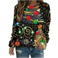 thumbnail image 2 of JingHai Ugly Christmas Sweatshirts Women Christmas Sweater Xmas Tree Sequin Top Winter Crewneck Family Holiday Outfits-Multicolor M, 2 of 5