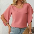thumbnail image 5 of Easter Shirts Beach Vacation Clothes for Women Plus Size 3Xl Womens Tops Puff Short Sleeve Shirts Pleated T Shirts Dressy Casual Business Trendy Summer Tunic Blouse Womens Shirts Plus Size 18-20, 5 of 7