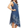 thumbnail image 4 of Sakkas Ecrin Women Tie-dye Sleeveless Stonewashed Caftan Cover up Dress Flowy - Denim Blue - One Size Regular, 4 of 5
