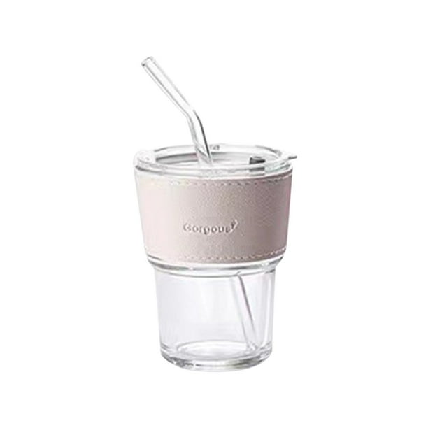 Vaso alto para bebidas, taza de café, vaso con doble pajita, vaso portátil para regalo