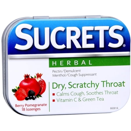 Sucrets Herbal Lozenges Berry Pomegranate 18 Each
