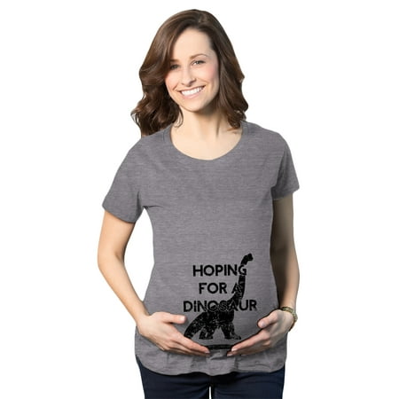 

Maternity Hoping For a Dinosaur Funny Baby Pregnancy Announcement T shirt (Dark Heather Grey) - L