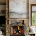 thumbnail image 5 of Single Panel Fireplace Screen Decorative with Rustic Black Star Detail - Stand Alone Fireplace Cover Metal Mesh Screen - Home Decor Firescreen for Cabin, Lodge, and Western Country Style, 5 of 7