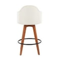 thumbnail image 5 of Ahoy Contemporary Fixed-Height Counter Stool With Walnut Bamboo Legs And Round Black Metal Footrest With Cream Fabric, 5 of 7
