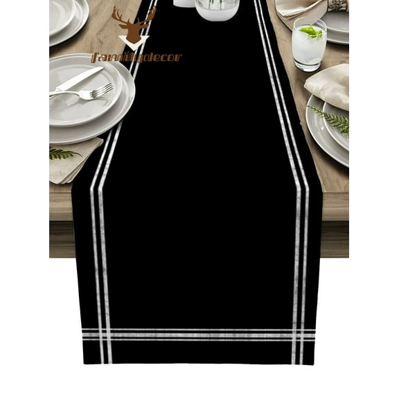 Solid Color Black Table Runner Home Wedding Decor Table Flag Mat Table Centerpieces Decoration Party Dining Long Tablecloth