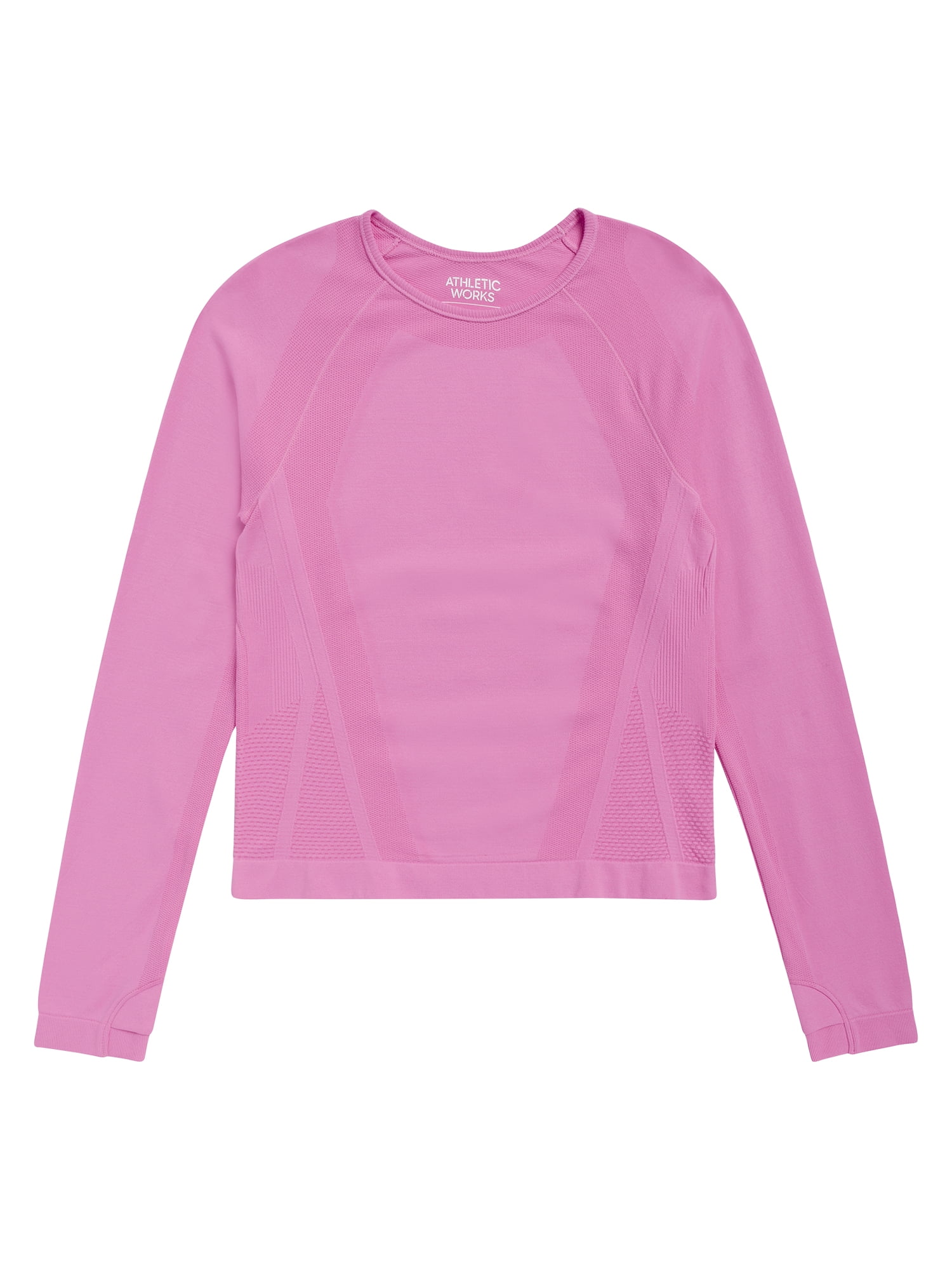 Athletic Works Girl's Active Long Sleeve Seamless Tee, 2-Pack, Sizes 4-18