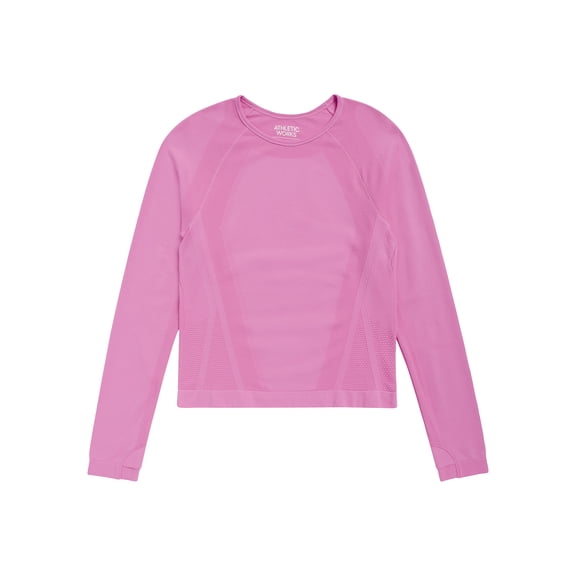 Athletic Works Girl's Active Long Sleeve Seamless Tee, Sizes 4-18