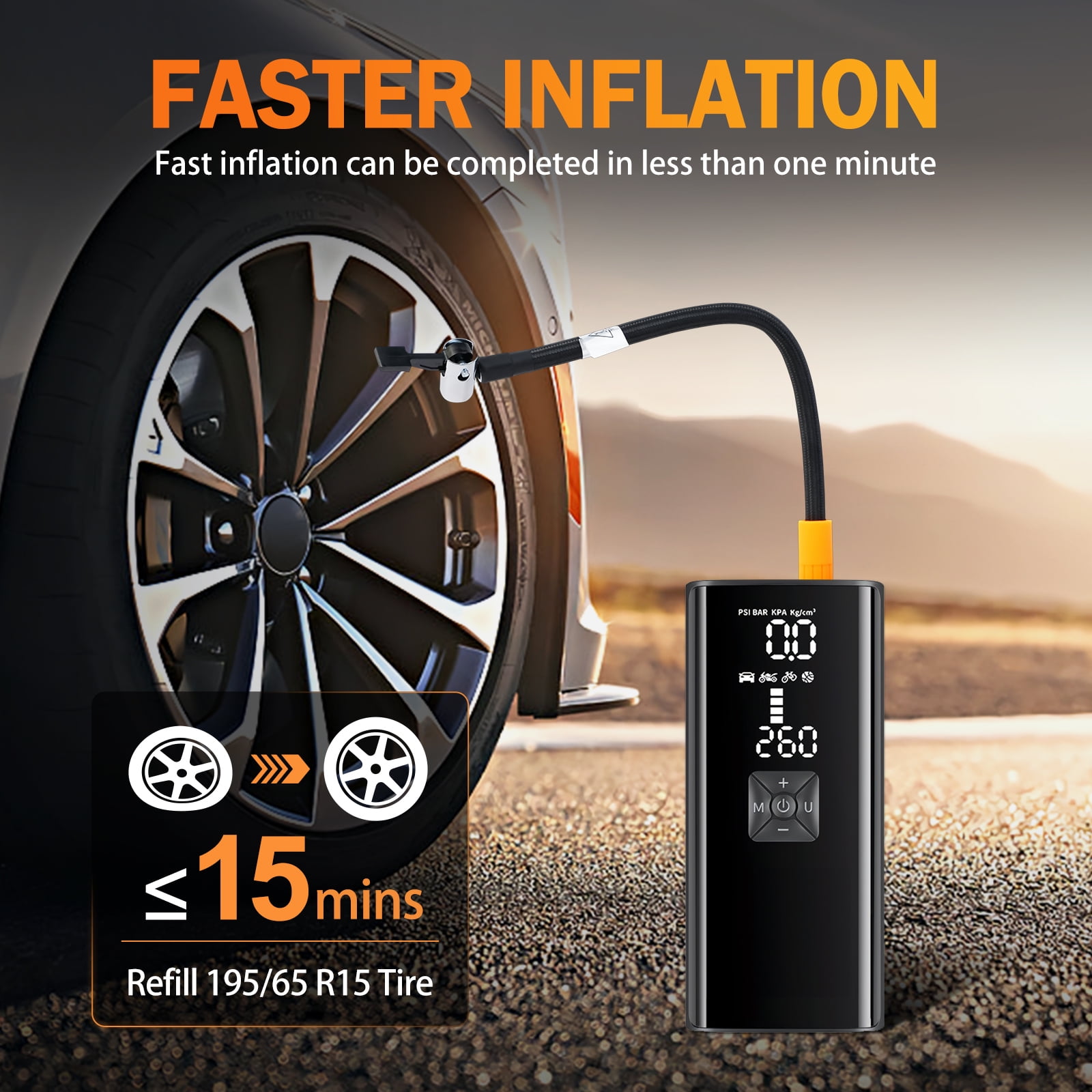 Baokaler Electric Ball Pump with LCD Gauge, Portable Air Compressor For Basketball, Tier Inflator with Needle for Car Tires, Bikes, Balls, Motorcycles Faster Inflation