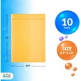 thumbnail image 3 of Kraft Bubble Mailer 8.5 x 13 Inches. Pack of 10 Yellow Kraft Bubble Mailers. Self-Sealing Waterproof Bubble Shipping Envelopes Padded. 56 GSM Cushioned Kraft Mailer with Self-Adhesive Tape, 3 of 10
