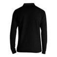 thumbnail image 4 of Mens Polo Shirt Cotton Blend Casual Long Sleeve T-shirts Shirt Washed Distressed Solid Slim-Fit Jersey Shirt Black L, 4 of 4