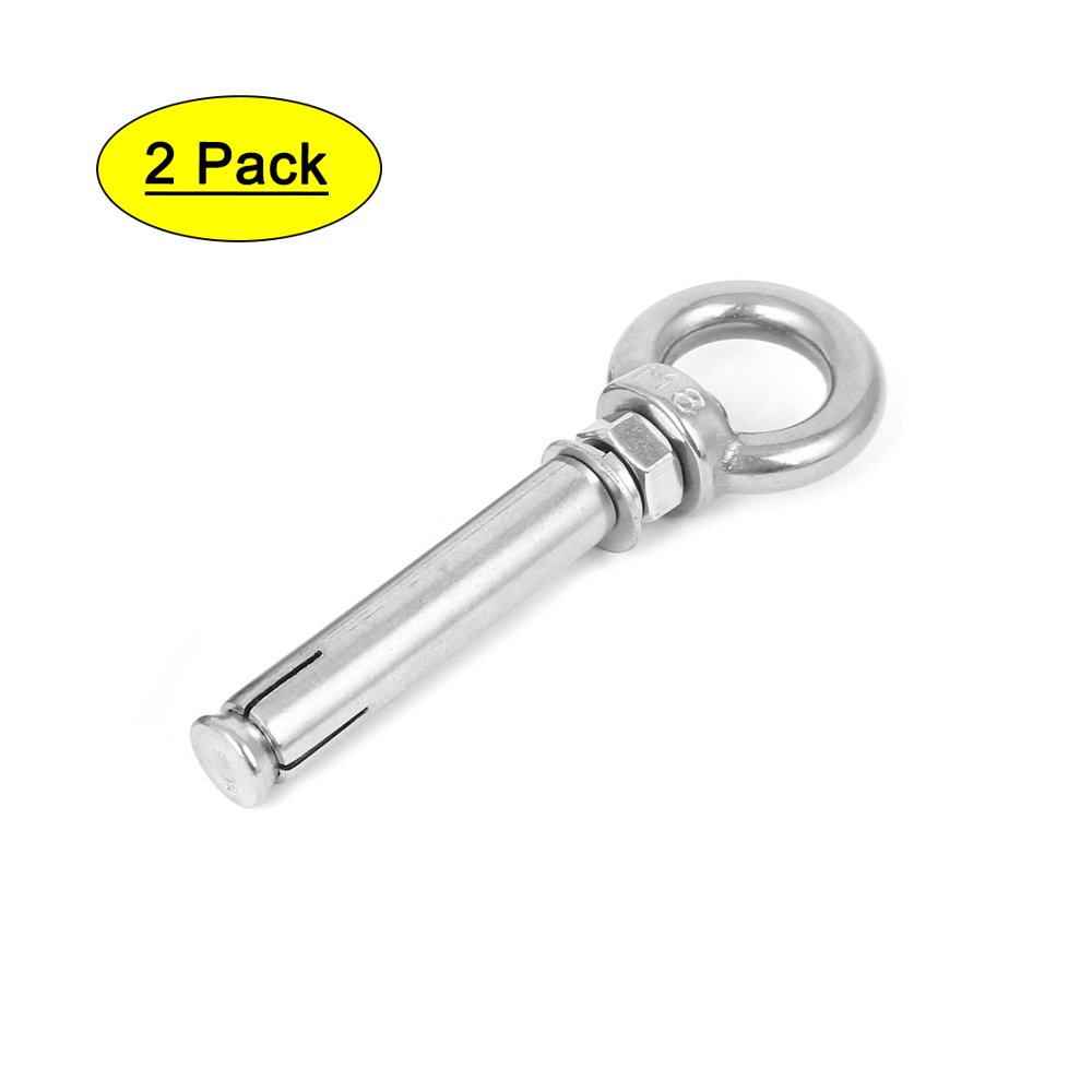 Uxcell M8 Stainless Steel Eye Bolts Expanding Shield Anchor 8mmx80mm