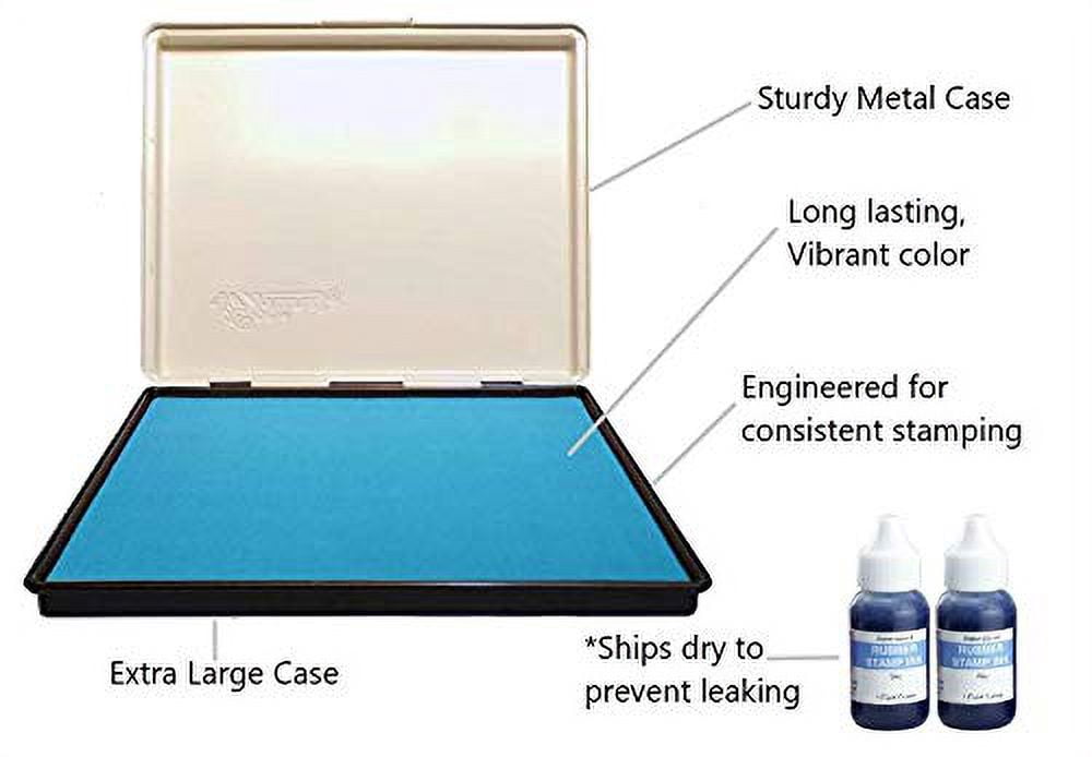 Infusion 7" x 8" Extra Large Industrial Stamp Ink Pad, Your Go to Large Stamp Ink Pad for Bright Color, Even Coverage and Durability, Sky Stamp Pad