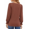 thumbnail image 5 of UVN Blouses for Women Square Neck Long Sleeve Shirts Dressy Casual Tunic Tops, 5 of 11