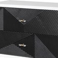 thumbnail image 3 of Accent table with Geometric Pattern 2 Drawer Front Black and White, 3 of 6