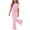 Pink, variant on Loopsun Girls 5-15 Years Solid Short Sleeve Round Neck Top Long Pant Trendy Daily Fashion Outfit