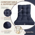 thumbnail image 3 of Kimunuk Outdoor Chair Cushions Set of 4, 42 x 21 x 4 in Non Slip Porch Swing Cushion Seat Back Cushions with Ties for Indoor Patio Rocking Chair, Navy Blue, 3 of 7