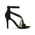 thumbnail image 3 of BLISSFUL STEP Women Zipper Ankle Strap Stiletto Heel Sandals Black 7, 3 of 8