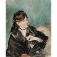 thumbnail image 2 of Édouard Manet 12x14 Gold Ornate Wood Frame and Double Matted Museum Art Print Titled - Portrait of Berthe Morisot with a Fan (1874), 2 of 4