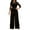 Black, variant on Women's Jumpsuits Lace Casual Sleeveless Drawstring Zipper Waist Suit Casual Rompers