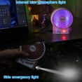 thumbnail image 4 of efluky Mini ventilador de escritorio de 3 velocidades, funciona con pilas recargables con luz LED, ventilador USB portátil silencioso para el hogar, oficina, viajes, camping, exterior, interior, 4,9 p, 4 of 5