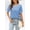 LightBlue, variant on Womens Blouse Solid Crew Neck Casual Top Lilac m