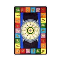 Joy Carpets 1436C Signs of the Time 5 ft.4 in. x 7 ft.8 in.  WearOn Nylon Machine Tufted- Cut Pile Educational Rug
