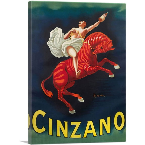 ARTCANVAS Cinzano Vermouth Torino 1910 Canvas Art Print by Leonetto Cappiello - Size: 26" x 18" (0.75" Deep)