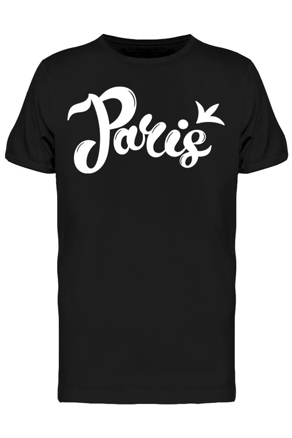Paris Cursive Font Doodle T-Shirt Men -Image by Shutterstock, Male Large