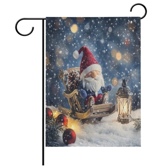 Ryvnso Christmas Gnome Pattern Garden Flag 12x18 Inch Double Sided Seasonal Yard Decoration