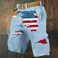 thumbnail image 2 of DIOAZUD Men's Outdoor Casual American Flag Cargo Shorts Patriotic Print Multi Pockets Loose Fit Lightweight Summer Wear, 2 of 7