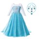 thumbnail image 1 of Vestido de princesa para niñas, disfraz de Disney Frozen Snow Queen Elsa, disfraz de fiesta de cumpleaños, ropa para niños con peluca de corona, Vestido7-8T Gao Jinjia LED, 1 of 2