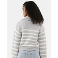 thumbnail image 3 of No Boundaries Half Zip Mock Neck Sweater, Midweight, Women’s, 3 of 5