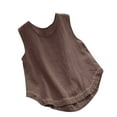 thumbnail image 2 of Wycnly Summer Saving Tank Top for Women Workout Tops Vintage Embroidery Loose Irregular Hem Cotton Line Top 2024 Fashion Solid Sleeveless Shirt Girls Sleeveless Shirt, 2 of 6