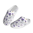 thumbnail image 2 of Daiia Lavender Bicycle Print Women’s Fuzzy Slippers Memory Foam Lightweight House Shoes Cozy Loafer Flannel House Shoes-40/41, 2 of 7