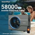 thumbnail image 2 of 58000BTU Inverter Smart Pool Heat Pump for Above Ground and Inground Pools up to 17,000 Gals, WiFi Capable and Timer Function Controller Electric Pool Heater, Heating & Cooling, 220V, 2 of 9
