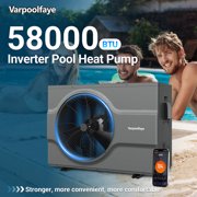 58000 BTU Heat Pump for Above Ground Pool, Electric Pool Heater with Heating & Cooling Dual Mode, Smart Inverter Compressor, 17000 Gallon Pool Water Heater For Inground Pool Energy Save 45%