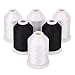thumbnail image 3 of Simthread 4 White 2 Black 60WT Sewing Bobbin Fill Machine Embroidery Thread - 1500 Meters Spool Eachâ€¦, 3 of 4