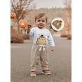 thumbnail image 3 of BemeyourBBs Baby Boy Thanksgiving Outfits Long Sleeve Romper with Pants Hat Set, 3 of 9