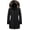 Black-Brown, variant on Womens Long Winter Coats - Cozy Long Puffer Coats for Women Wind & Water Resistant Hooded Quilted Jackets for Women, Black L
