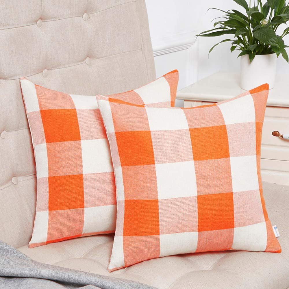 Throw Soft Embroidery Plaid Cushion Cover Pillow Case Cloth Sofa Bed Home 