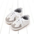 thumbnail image 7 of Huowey Boys Shoes Classic Lace Up First Walking Sneakers Soft Sole Infant Baby Shoes Lightweight Non Slip Leisure Shoes,Grey,3-5M, 7 of 7