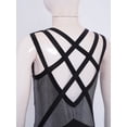 thumbnail image 6 of Haitryli Gymnastics Leotards for Girls Ballet Dance Outfit One Piece Figure Skating Jumpsuits Sports Workout Black&Silver 6, 6 of 7