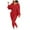 Red, variant on LYXSSBYX 2 Piece Outfit for Women Women's Fashion V-Neck Long Sleeve Short Casual Pants Set