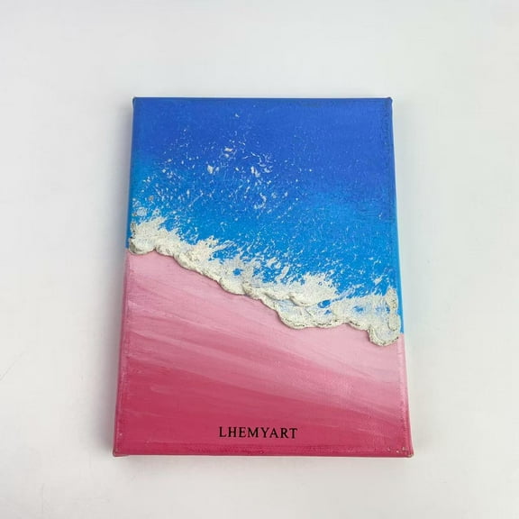 LHEMYART Oil paintings,Pink and White Abstract Wall Art Prints for Living Room Bedroom Girl Dorm Picture Decor Blush Pictures