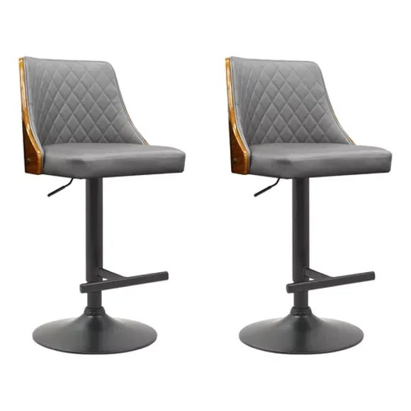 Set 2 Bancos Altos Barra Desayunador Cocina Giratorio Premium
