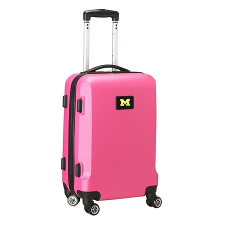 NCAA Michigan Wolverines Pink Hardcase Spinner Carry On Suitcase