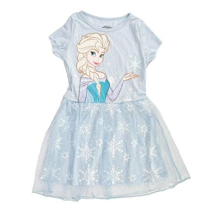 Disney Frozen Elsa Little Girls' Snowflake Dress Costume Cosplay Movie Apparel C