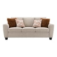 thumbnail image 3 of Furniture of America Aimee Modern Chenille Track Arm Sofa with Pillows, Taupe, 3 of 14