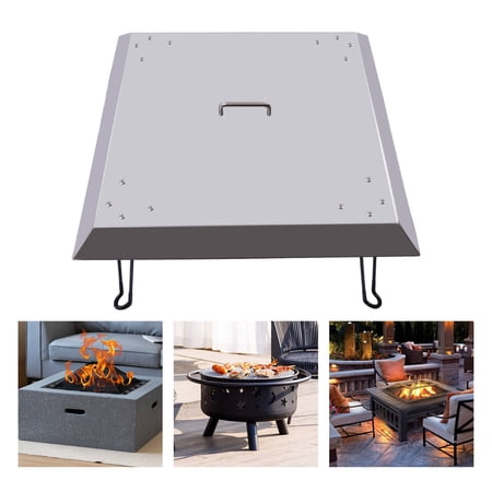 TOOL1SHOoo Fire Pit Heat Deflector Stainless Steel Square Drop-in Burner Cover 25" X25''