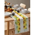 thumbnail image 6 of Table Runner Dresser Scarves 72 Inch Long, Yellow Sunflower and Green Leaves Linen Dining Table Runners Floral Sunshine Word on Linen Tabletop Scarf for Wedding Holiday Party Kitchen, 6 of 7